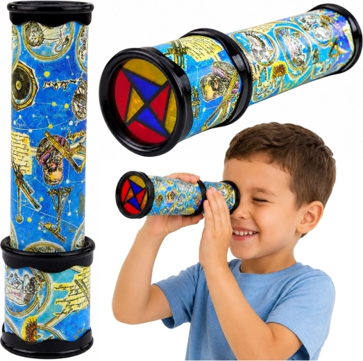 Gyerek forgatható kaleidoszkóp színes mintákkal, kék 21 × 5,5 cm – 1 db