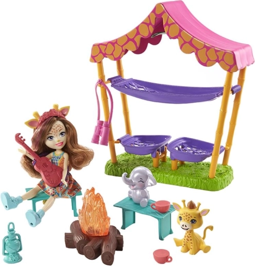Enchantimals Savannai kemping játékkészlet babával
