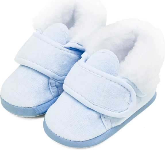 Újszülött téli puhatalpú cipő New Baby kék 0–3 hónap