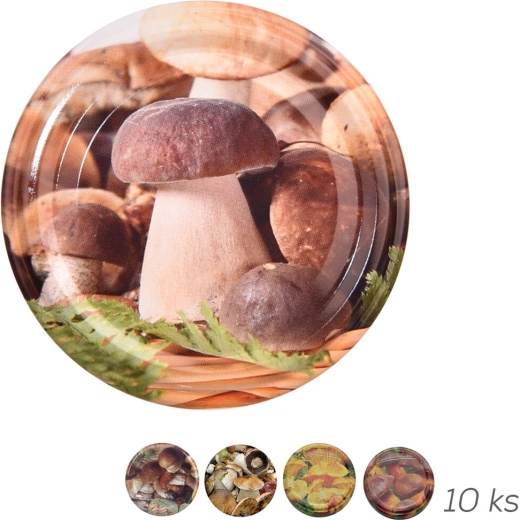 Bio 66 fém befőttes tető gomba mintával, 10 db