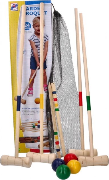 WOODY kerti krokett az egész családnak hálós táskával
