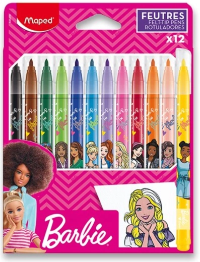 MAPED Barbie filctoll készlet, 12 db