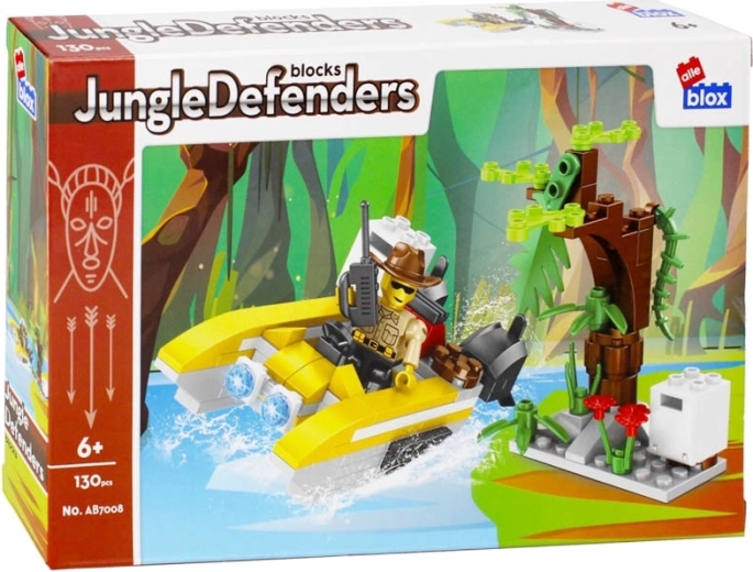Jungle Defenders építőkészlet – kutató motorcsónak és fa