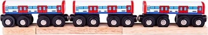 Bigjigs Rail metrókocsik – fa szerelvény