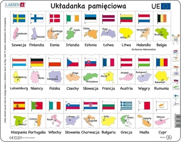 Larsen Unia Europa – Európa zászlói oktató puzzle