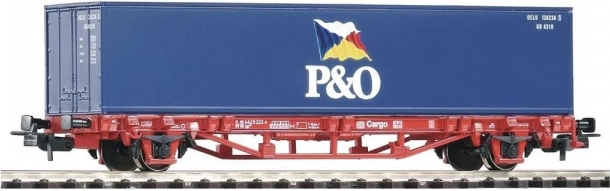 PIKO Lgs579 síkkocsi 40 lábas P&O konténerrel, DB AG, H0 (V. korszak)