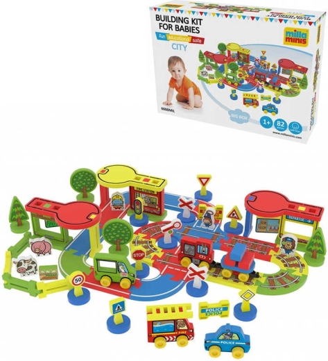 Millaminis Nagyváros baby soft habos építőjáték 82 darabbal