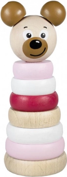 Fa piramis medve fejjel rózsaszín