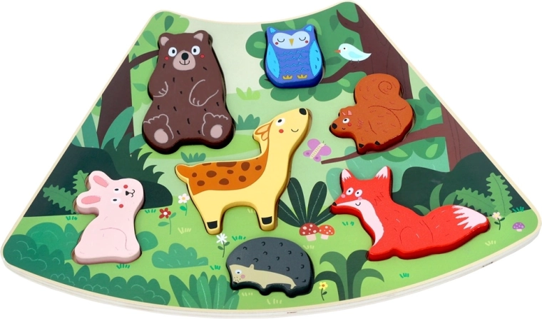 2Kids Toys fából készült, összekapcsolható puzzle erdei állatokkal