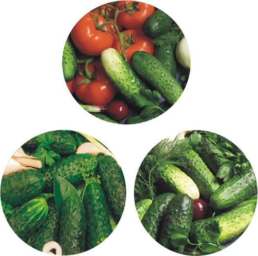 Fém befőttesüveg fedél készlet fi 82 – 6 bordás, uborkás mintával (10 db)