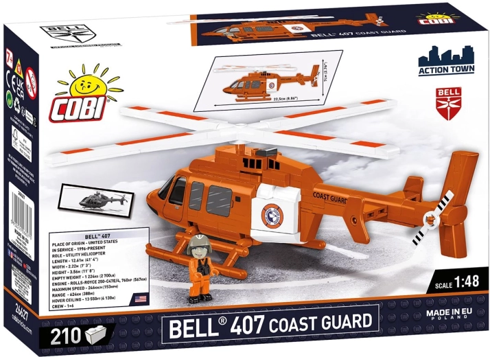 Valósághű Bell 407 Coast Guard modell 1:48 méretarányban
