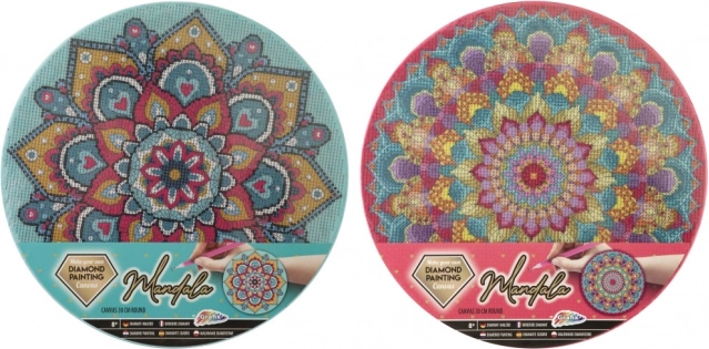 Grafix gyémántfestés keretes vásznon – türkiz mandala 30 cm
