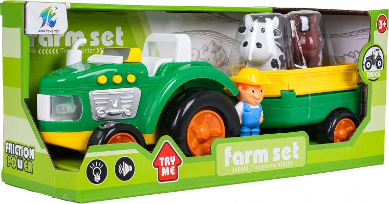 Gyermek traktor pótkocsival és kiegészítőkkel