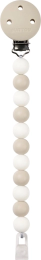 Nattou szilikon cumilánc csipesz clay/white (BPA-mentes)