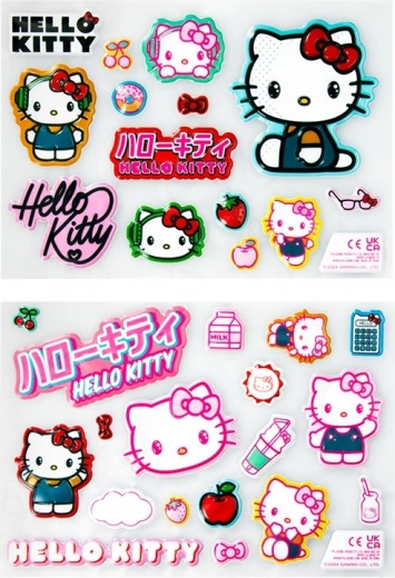 3D HELLO KITTY matricák – 32 db-os készlet