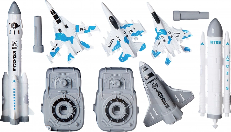 Rakéta indítóállvánnyal és kiegészítőkkel