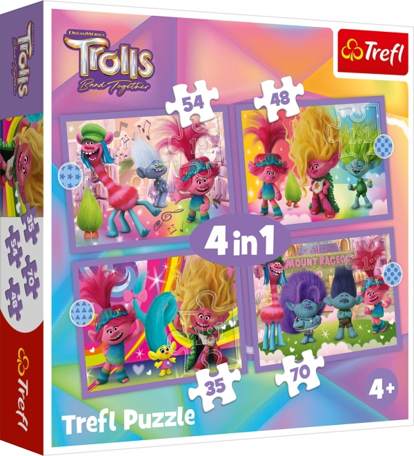 Trefl puzzle Trollok 3: Színes kaland 4az1-ben (35, 48, 54, 70 darab)