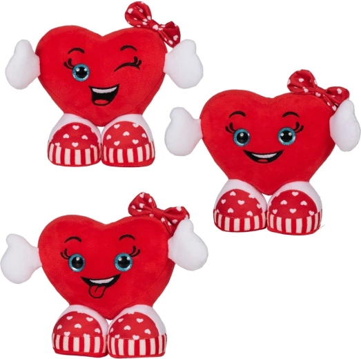 plüss Valentin-napi szív kezekkel és tornacipőkkel 15 cm