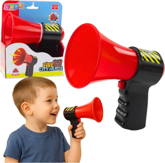 Interaktív tűzoltó megafon gyerekeknek hangeffektekkel