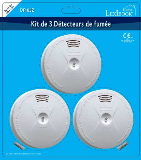 Lexibook 3 darabos füstérzékelő készlet elemekkel