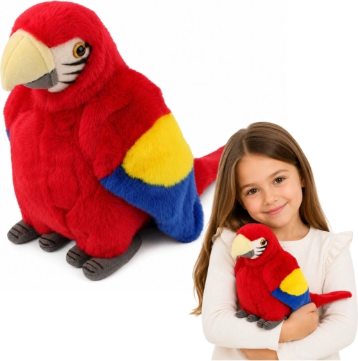 Plüss ara papagáj (piros) 24 cm