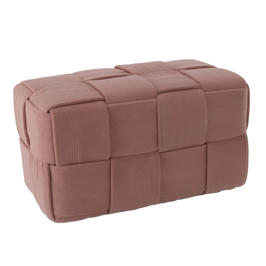 Rózsaszín kötött téglalap alakú puff 72 × 38 × 38 cm