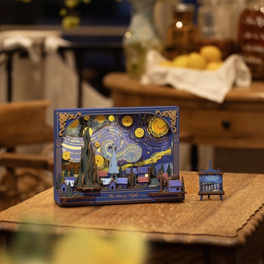 Rétegezett 3D jelenet dekoratív állvánnyal