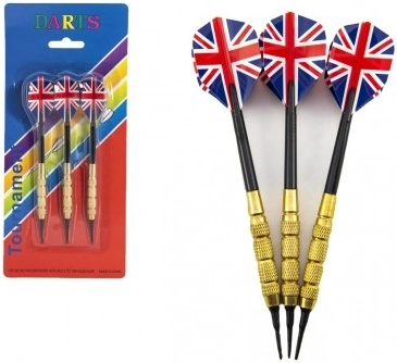 Darts készlet amerikai zászlóval, 15 cm, műanyag hegyek, 3 db