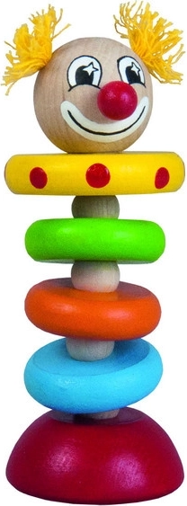 DETOA gumis bohóc 12 cm – fa játék 6 hónapos kortól