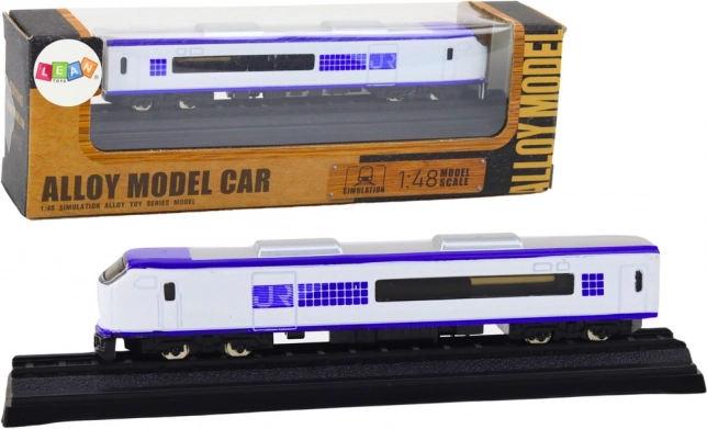 Gyűjtői mozdony 1:48 fém fehér-kék