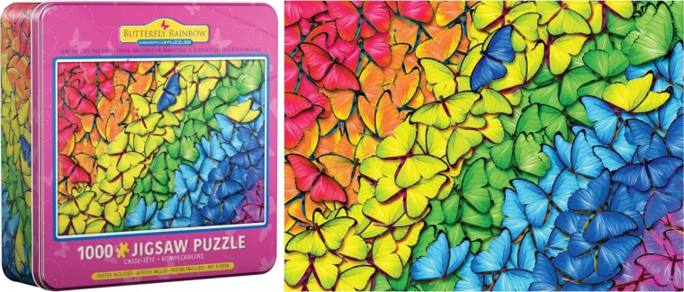 EUROGRAPHICS puzzle Pillangó szivárvány 1000 darab fémdobozban