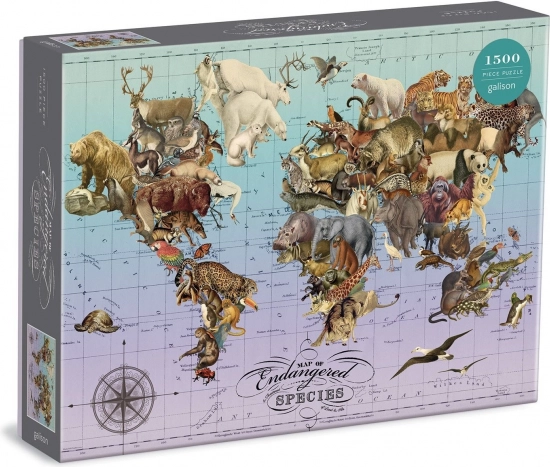 Galison Puzzle Veszélyeztetett Fajok Térképe 1500 darab