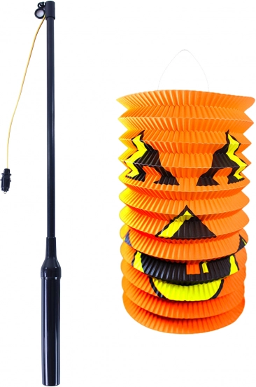 Halloween töklampion 15 cm világítórúddal 40 cm