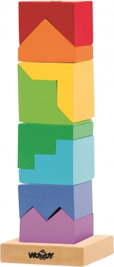 Színes fa torony építéshez