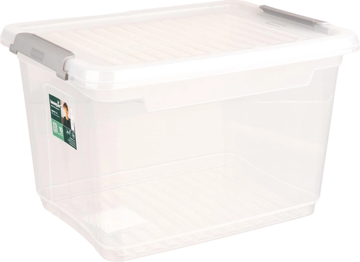Tárolódoboz fedéllel és kapcsokkal, 16,6 l