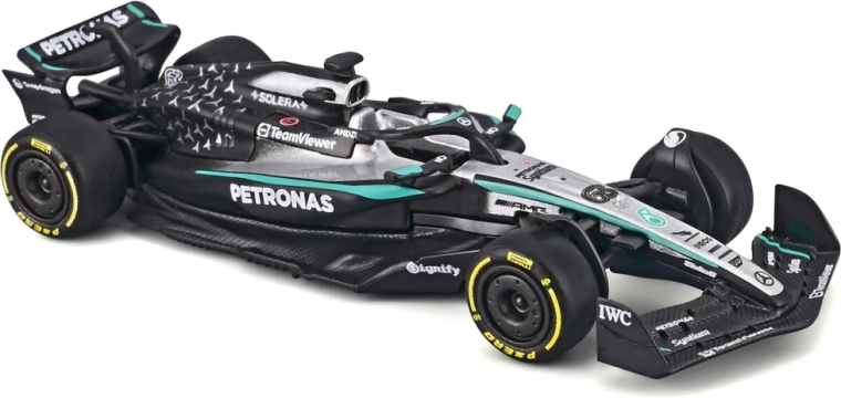 A Mercedes-AMG Petronas W16 (2025) autó autentikus megjelenése