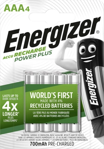 Energizer Power Plus AAA újratölthető elemek 700 mAh, 4 db