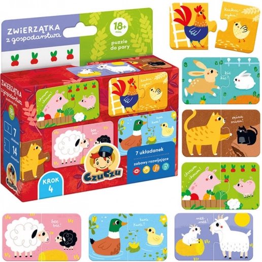 Állatos farmfelismerő puzzle