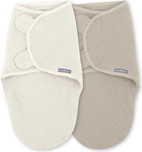 SwaddleMe™ Muslin pólyák Ulitka 1 TOG csecsemőknek 0–3 hónapos korig, Cream/Cashew, 2 db