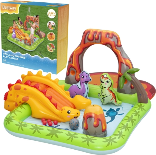 Bestway felfújható dinoszauruszos és vulkános vízi játszóközpont – Volcano and Springs