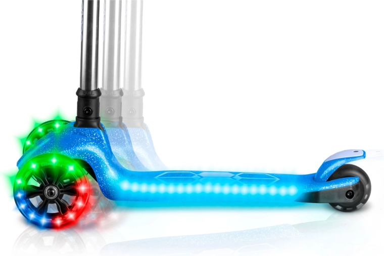 LED kerekek és megvilágított fellépő