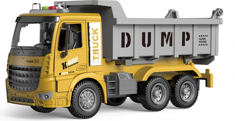 Lendkerekes billenőplatós építőautó fény- és hangeffektekkel, 28 cm