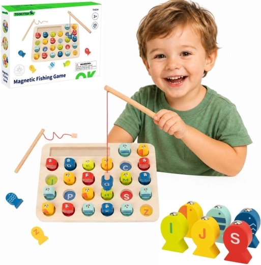 Fa mágneses betűs horgászjáték Tooky Toy