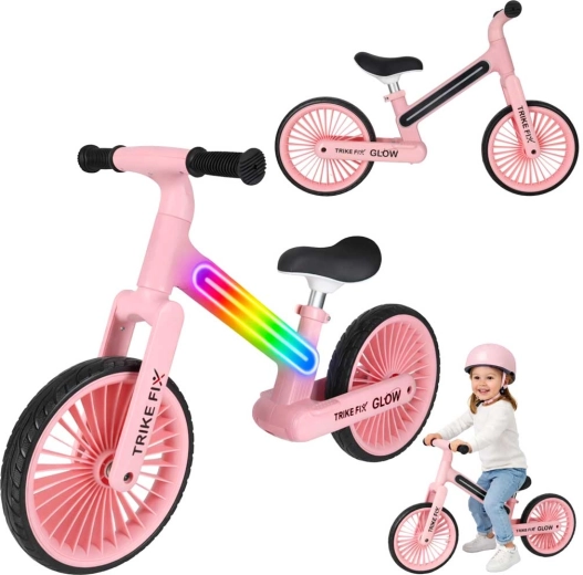 Trike Fix Glow LED futóbicikli gyerekeknek – Rózsaszín