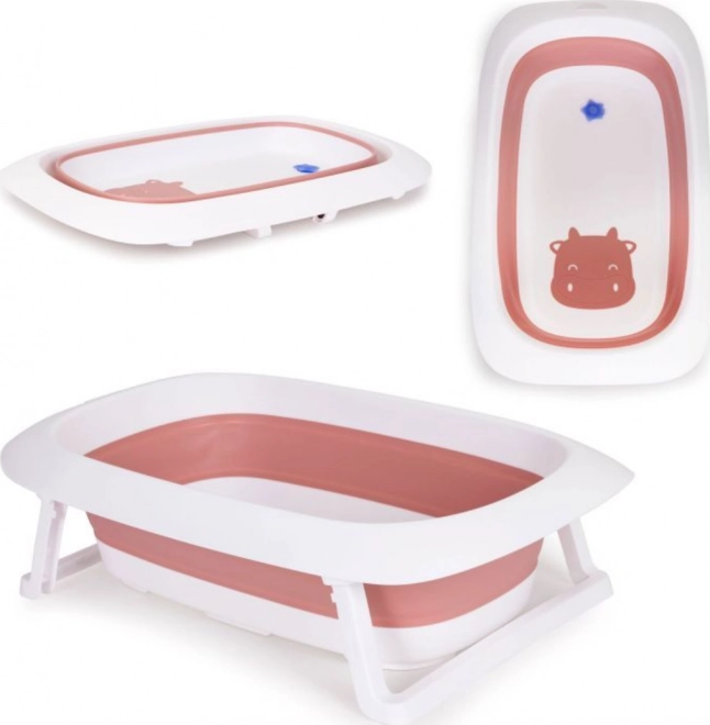 Összecsukható gyermek fürdetőkád leeresztővel – Ecotoys – Rózsaszín