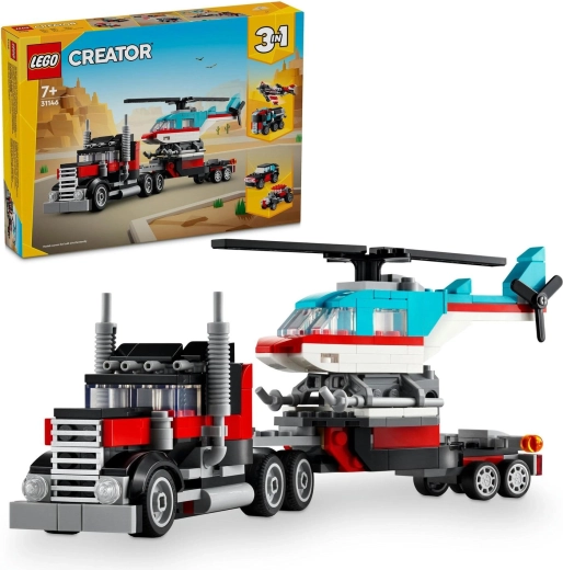 LEGO Creator platós teherautó helikopterrel