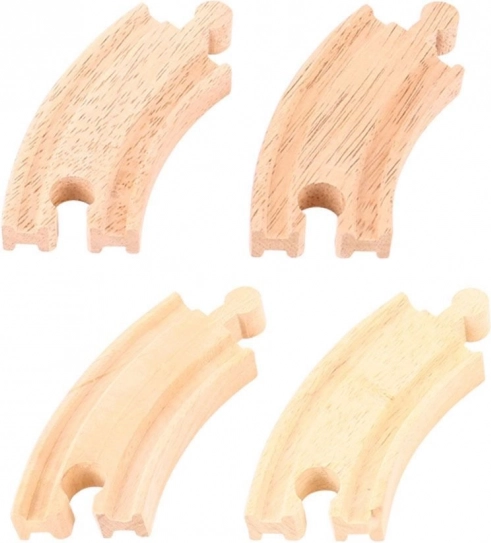 BIGJIGS RAIL rövid kanyarok fa vonatpályához, 4 db