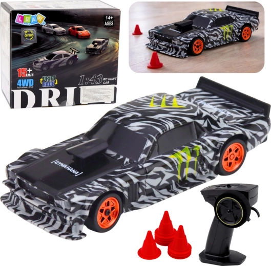 RC drift sportautó fekete 1:43