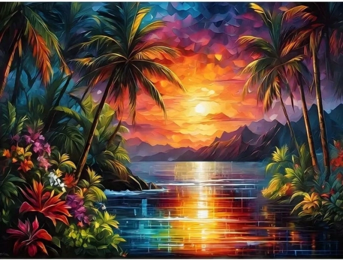 Számfestő készlet Naplemente az öböl felett 40 × 50 cm