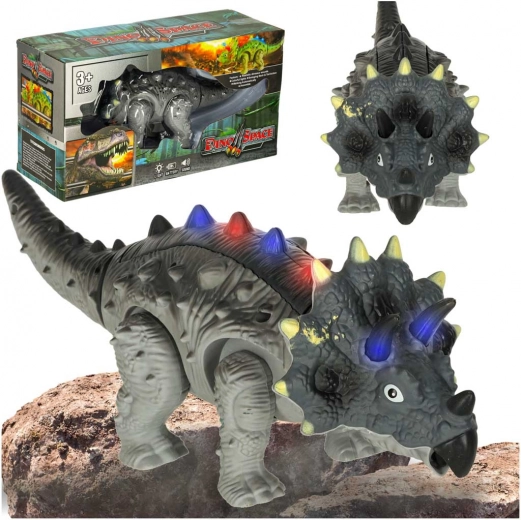 Interaktív triceratops dinoszaurusz elemmel, hangokkal és fényekkel